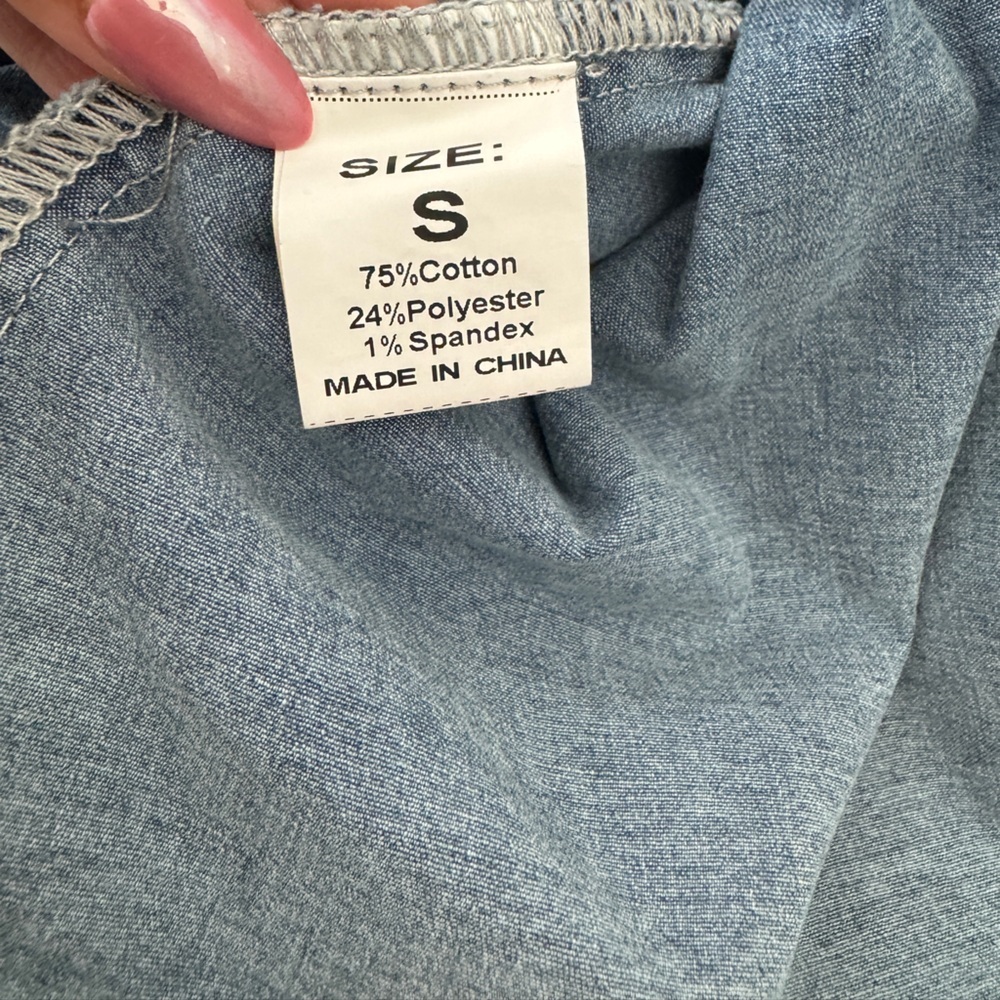 Puff Sleeve Denim Mini Dress - Picture 4 of 4